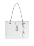 GUESS Women's Adi Small Noel Tote, Shoulder Bag, White, One Size