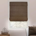 CHICOLOGY Venetian Blinds, Bamboo Roman Blind Patio Blinds and Shades Window Shades 35" W x 64" H Elk (Blackout)