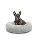 lionto Lit Donut pour Chiens et Chats, lit Rond Moelleux pour Petits et Grands Animaux domestiques, Ø70 cm, lit pour Chats en Peluche Doux, Coussin pour Chien avec Rembourrage Extra épais, Gris Clair