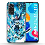 Cokitec Coque pour Xiaomi Redmi Note 11/11S Manga Dragon Ball Vegeta Bleu Multicolore