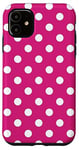 iPhone 11 Hot Pink Polka Dots Pattern for Women and Girls Case