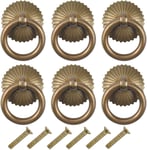 6 pcs Poignee de Meuble Vintage,Tiroir Bague Poignée de Traction,Poignées de Tirage Antique,Bouton de Meuble pour Cuisine Armoire Placard Commode Porte (Antique)