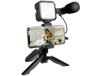 Logilink Vlogger-Starter-Kit, With Led Light, Microphone And Handle