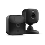 Blink Outdoor, Caméra de surveillance extérieure, longue autonomie, détection des mouvements | Kit 1 caméra + Blink Mini 2 | Caméra de surveillance connectée à prise, fonctionne avec Alexa | Noir