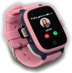 Montre Connectée Enfant Gps Et Téléphone - Traceur Gps Enfant Avec Localisation - Montre Telephone Avec Sim, Montre Gps Enfant Appel Vidéo, Appel Sos, Étanche Ip67 (Rose)[Wat081870]