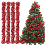 Beijiyi - Guirlande de Noel Sapin, 4pcs Guirlandes Tinsel Noël, Guirlande Sapin 2m, Guirlande Tinsel Métallique Scintillantes pour Mariage