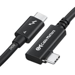 Cable Matters  80cm Intel Certified Right Angle Thunderbolt 4 Cable 40Gbps 8K 240W Compatible with USB 4 Thunderbolt 3 Cable and USB C