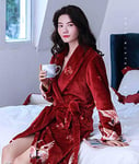 Robes Douces Femmes Longue Peignoir Fleur Flanelle Hiver Chaud Kimono Peignoir De Bain Vêtements De Nuit Robe De Chambre Femme Vêtements De Nuit Maison Vêtement Livraison Gratuite