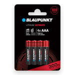 BLAUPUNKT AAA Piles au Lithium, Paquet de 4, idéales pour Les appareils Photo numériques, Les appareils de l'internet des Objets (IdO), FR03BUL/4CP