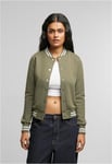 Urban Classics Ladies College Sweat Jacket (3XL,olive/olive)