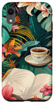 Coque pour iPhone XR White Pop Art Tropical Magic Book Floral Coffee Books