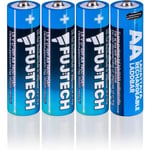 Fuj:tech Li-Ion Rechargeable USB-C AA Battery -akkuparisto, 4 kpl