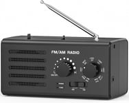 Radio Portable FM/AM,Grand Haut-Parleur 5W,avec la Meilleure réception,USB/Alimenté par Pile,Design de poignée Unique,Transistor Radio Applicable à la Famille/en Plein air/Camping(Q127)