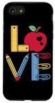 Coque pour iPhone SE (2020) / 7 / 8 Love Classroom Règle crayon Apple trombone