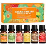 SALUBRITO Essential Oils Set, Fruit Fragrance Oils for Diffuser, Aromatherapy Oil for Candle Soap Making, Sweet Orange, Coconut, Pineapple, Strawberry, Bergamot, Bergamot