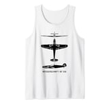 Messerschmitt Bf 109 WW2 Plane Cutout Silhouettes Tank Top