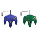 2-pack Klassisk Trådbunden N64-kontroll Retrospel 64-bitars Spelkontroll Joystick Ersättningskontroll 24 2pcs