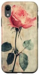 Coque pour iPhone XR Rose grunge douce subtile florale vintage