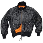 MilTec Blouson Cuir Pilote BW Noir Noir 052