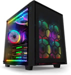 Panneau Avant maillé AI Crystal Cube AR V3 Coque en Verre trempé à EATX/ATX Boîtier pour PC, avec 5 Ventilateurs PWM RGB / 2 Bandes de LED - Noir