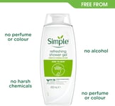 Simple Kind to Skin Refreshing Shower Gel body wash with cucumber extract for 6x