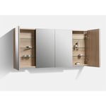 Armoire de toilette bloc-miroir SIENA largeur 144 cm chêne clair texture