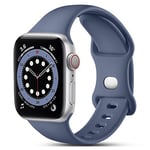 CeMiKa Compatible with Apple Watch Strap 42mm 44mm 45mm 49mm, Soft Silicone Sport Band Replacement Straps for iWatch Strap Series 10 9 8 7 6 5 4 3 2 1 SE, Women Men, Blue Grey