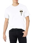 KARL LAGERFELD Paris Men's Classic Karl Character Short Sleeve Crew Neck T-Shirt, White, XL