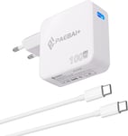 100W Usb C Chargeur Pd3.0 Gan Charger Pour Macbook Pro, Macbook Air, Google Pixelbook, Thinkpad, Dell Xps, Ipad Pro, Galaxy S23/S22, Iphone 15/Pro Et Autres Appareils De Type C