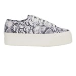 Superga Womens/Ladies 2790 Snake Print Trainers (White Avorio/Navy) - Blue & White material_Synthetic - Size UK 6.5