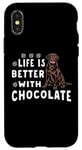 Coque pour iPhone X/XS Labrador Retriever La vie est plus belle avec un chien