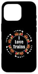 Coque pour iPhone 16 Pro I Love Trains Train Track Jouet électrique Train Train Tee