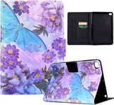 Housse Protection Pour Ipad Mini 1/2/3/4/5 Coque Ipad 5eme Generation Avec Fentes Pour Cartes Béquille Etui Avec Avec Réveil/Veille Automatique Coque Ipad Mini 4 Papillon Pivoine