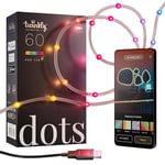 Twinkly Dots 3m, Multicolor LED Strip, Flexible RGB LED Strip, Compatible with Alexa and Google Home, Gaming Lights, 16 M+ Colors, USB Powered, App Control, Transparent Wire, 60 LED Lights