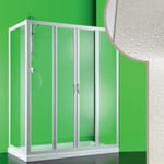 CABINE DE DOUCHE 90x140CM EN PVC CRILEX ACRYLIQUE 2 PORTES COULISSANTES BLANCHE