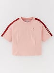 Tommy Hilfiger Girls Tape Short Sleeve T-Shirt - Pink, Pink, Size Age: 6 Years