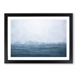 Big Box Art Ocean Rain in Cambodia in Abstract Framed Wall Art Picture Print Ready to Hang, Black A2 (62 x 45 cm)