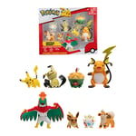 Bandai - Pokémon - 8 figurines Battle - Pikachu, Evoli (Eevee), Dratatin (Appletun), Togepi, Caninos (Growlithe), Mimiqui (Mimikyu), Raichu et Brutal