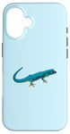 Coque pour iPhone 16 Dessin - Gecko bleu électrique