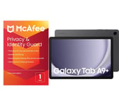 Samsung Galaxy Tab A9+ 11" Tablet & Privacy & Identity Guard (1 year for 1 user) Bundle - 128 GB, Graphite, Silver/Grey