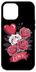 Coque pour iPhone 12 Pro Max Love Heart And Roses Présentoir floral romantique