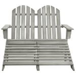 Chaise de jardin Adirondack 2 places et repose-pied sapin gris