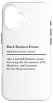 iPhone 16 Black Business Owner Funny Definition Entrepreneur Case