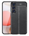 Samsung Galaxy S23 FE      Leather Texture Case    Black