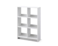 Iris Ohyama, Meuble de rangement ouvert, Bibliothèque, Étagère de 6 casiers, Grande capacité, horizontale & verticale, Bureau, Chambre, Salon - Wood Open Shelf WOS-6 - Chêne Blanc