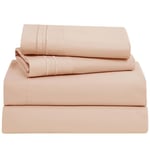 Clara Clark Bed Sheets, Premier 1800 Series 4 Piece Bed Sheet Set, Deep Pocket, Wrinkle, Fade, Stain Resistant, Luxury Soft Bedding Sheets & Pillowcases, King, Peach