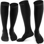 CAMBIVO Bas de Contention Femme Homme 2 Paires, 20-30 mmHg Chaussettes de Contention Hautes Montantes pour Circulation Sanguine Jambes, Varices, Gym, Sport, Running, Fitness, Voyage Avion, Infirmiere