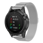 Garmin Fenix 5 milanese ruostumaton teräs magneettinen vaihto ranneke kellolle - Hopea Hopea/Harmaa