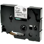 DOREE TZ231 TZ-231 12mm x 8m Ruban Cassette compatible pour Brother P-Touch TZe231 - Noir sur Blanc (Lot de 1)