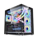 LUSORIS Boîtier PC LUSORIS THALESIS D-400 Noir ¿ Design Aquarium en Verre Trempé, Refroidissement Avancé et Connectivité USB Type-C pour Une Configuration Gaming Élégante